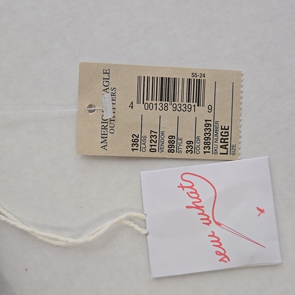 American Eagle Olive Green Lace Trim Tank Top Cami Y2k - Size L - NWT - Picture 10 of 10